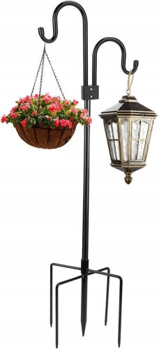  FLOWER HANGER, FLOWER STAND, DOUBLE METAL STAND, 193 cm, FOR THE GARDEN