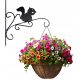  FLOWER HANGER 30x28cm SQUIRREL BLACK DECORATIVE FLOWER HOLDER