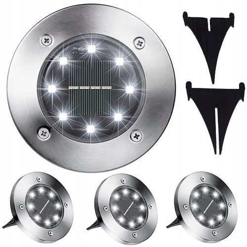  Plug-in solar lamp SOLAR GARDEN LAMP, FLOOR, silver, 12.6 cm, 4 pcs.