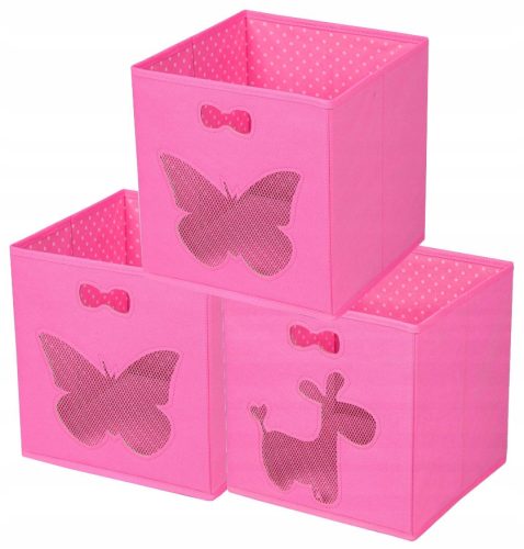  A set consisting of three toy boxes, two butterflies and a donkey