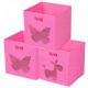  A set consisting of three toy boxes, two butterflies and a donkey