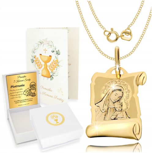  Gold Chain Medal 333 Baptism Communion Engraving