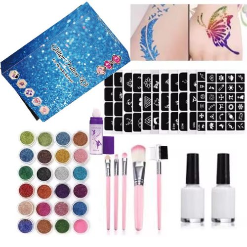  TATTOO KIT – LARGE XXL – GLITTER TEMPLATES – WASHABLE