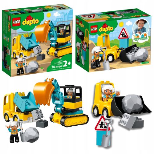  LEGO Duplo 10931 Truck and Crawler Excavator + LEGO Duplo 10930 Bulldozer