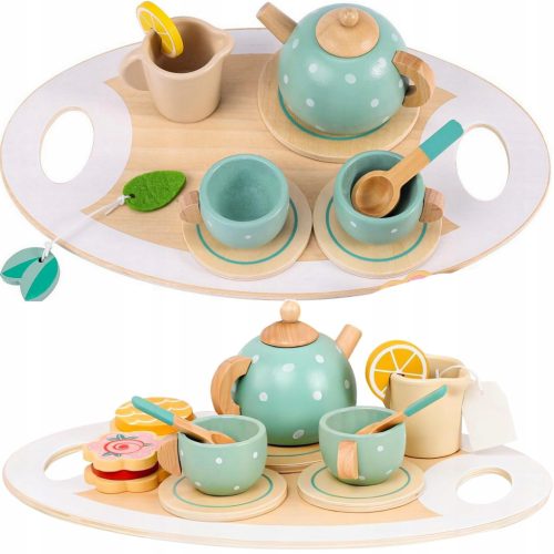  Wooden tea set play accessories coffee set