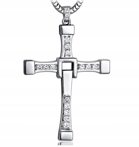  Necklace CROSS VIN DIESEL TORETTO18K STEEL SILVER