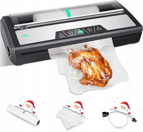 Vacuum Sealer + Bags, Stainless Steel, Dry and Wet Mode