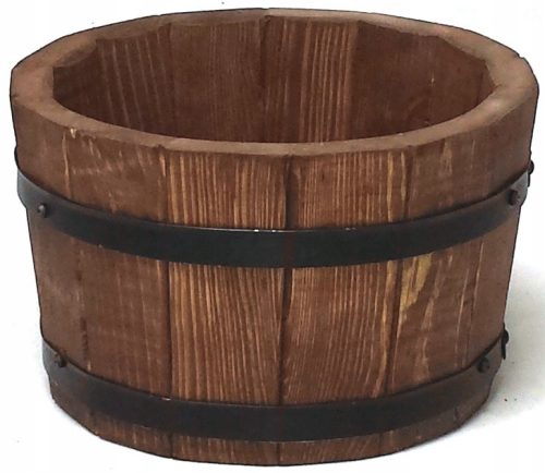  Drewdon flowerpot, 28 cm x 28 x 17 cm, diameter 28 cm, wood tones in brown and beige