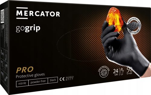 Gants Mercator Medical GO GRIP NOIR EXTRA STRONG taille 9 - L 25 paires