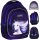  School backpack with multiple compartments Head shades of blue, grey and silver 20 l