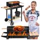  GARDEN CHARCOAL GRILL ON WHEELS WITH SHELVES GRID 4 LEVELS LARGE BBQ GRILL