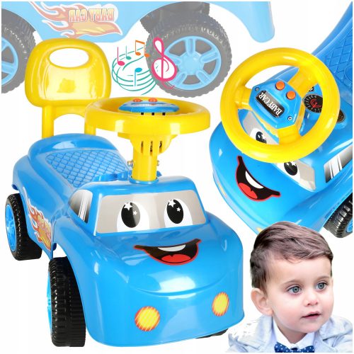  RIDE ON PUSHER FOR CHILDREN CAR WITH SOUND HORN CAR SMILE + Classic EcoKidWood sticker 1 pc.