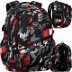  CoolPack Multi-Compartment School Backpack, White, Black, Reds, Greys and Silvers, Multi-Colour, 29 l