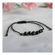  Black tourmaline string bracelet silver 925 adjustable