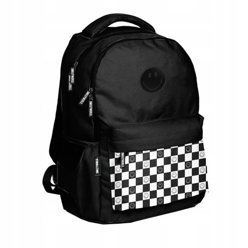  BeUniq school backpack with multiple compartments, white, black, 21 years