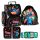  PASO STITCH SCHOOL SET, SCHOOL BAG, PENCIL CASE, CLASS 1 2 3, BLACK