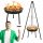  GARDEN FIRE PIT 2in1 CHARCOAL GRILL ROUND GRID TRIPOD BOWL BBQ 1000