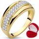  Wide gold ring with zircons 333 r 23