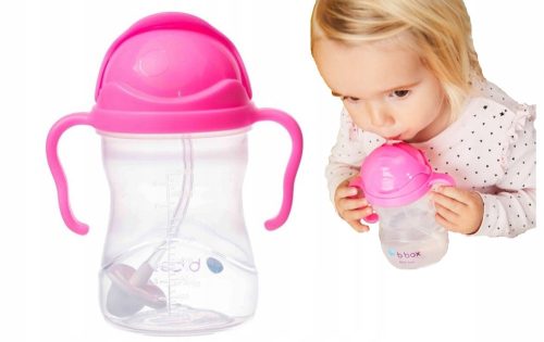  B.Box BB00511 Water Bottle with Straw, 240 ml, Pink