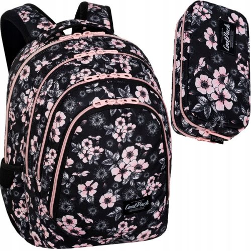  CoolPack Multi-Compartment School Backpack, Black, Pink Shades, 28 l + CoolPack Pencil Case