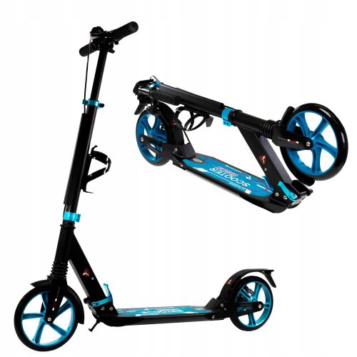  BLUE large foldable scooter with brake SUNLIGHT NEON up to 100 kg