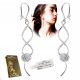  925 SILVER EARRINGS LONG HANGING BALLS WITH SWAROVSKI ZIRCONIES SILVER + CASE