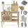  Wooden Garden Kitchen with Accessories Natural