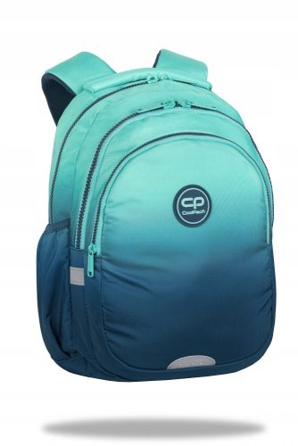  CoolPack school backpack with multiple compartments. Green tones, 21 years old