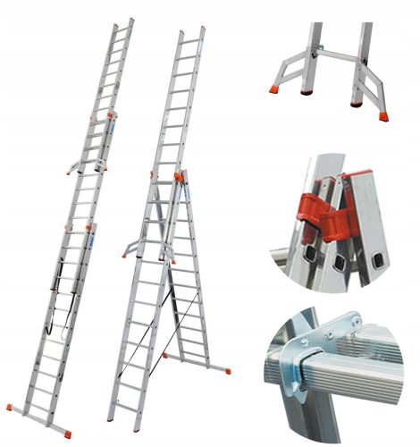  Krause aluminum ladder 3 x 12 up to 150 kg