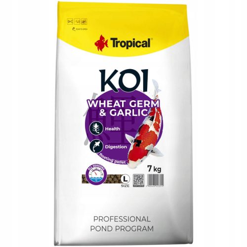  Tropical Koi Fish Food with Wheat Germ and Garlic, 1.5 kg