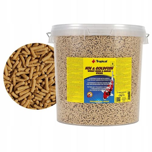  Tropical Koi and Goldfish Wheat Germ and Garlic Sticks, 1.6 kg, 21 l