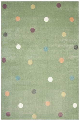  120 x 170 cm colorful carpet with olive green dots