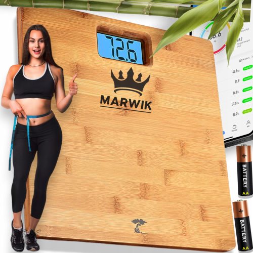  BAMBOO BATHROOM SCALE DIGITAL ELECTRONIC UP TO 180 KG TEMPERATURE 25in1