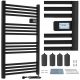  ELECTRIC BATHROOM RADIATOR ladder programmer thermostat BLACK 500W