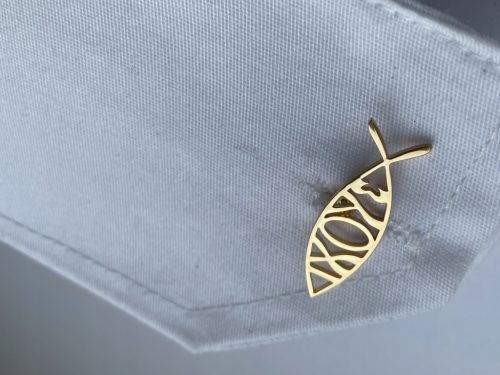  Fashionable, spectacular EXC cufflinks Fish Sign Symbol Pisces gold plated