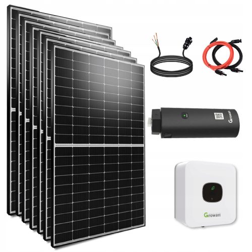 Complete 3500 W balcony set with Growatt 3.3 kW inverter and WIFI stick