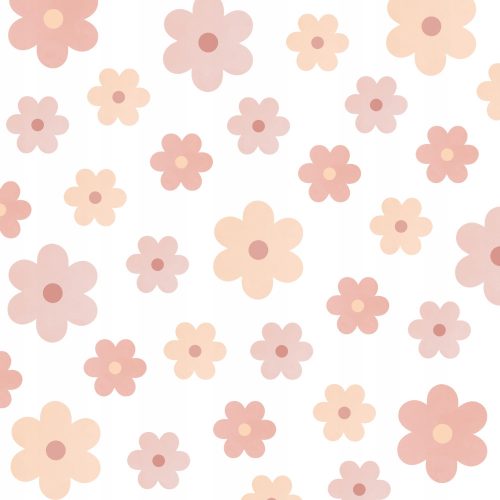  Wall Stickers Pink Flowers Daisies 48 Pcs