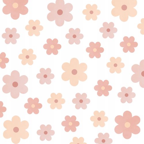  Wall Stickers Pink Flowers Daisies 48 Pcs