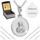  SINGAPORE SILVER CHAIN + 925 MEDALLION NURSING LADY + ENGRAVING 50CM