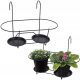  Balcony terrace stand, hanger for 2 flower pots