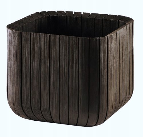  Keter flowerpot 39.5 cm x 39.5 x 39.5 cm, plastic in brown and beige tones