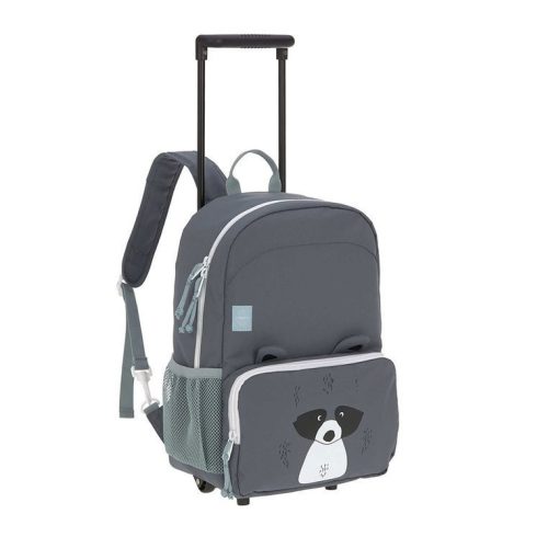  Lassig school backpack with multiple compartments. Grey and silver tones