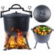  Hunting cauldron, cast iron, Hungarian pot for campfire, grill, 10l