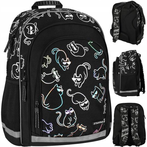 Starpak Holographic Kittens School Backpack with Reflective Strips and Water-Resistant Material