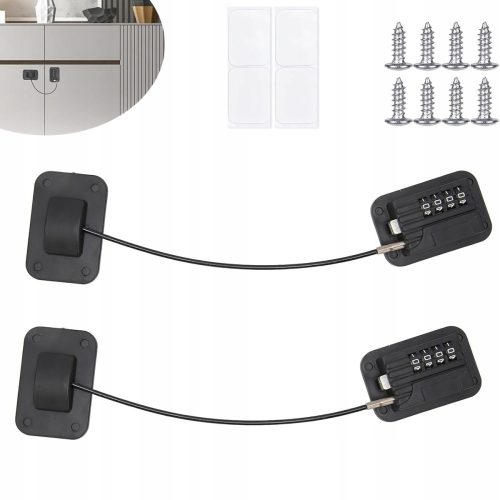  2 Pieces Refrigerator Lock Password Security Lock Cabinet Drawer Protector