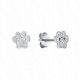  Silver dog paw earrings with cubic zirconia 925 GIFT