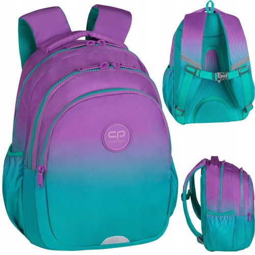  CoolPack multi-compartment school backpack purple tones, green tones 21 years old