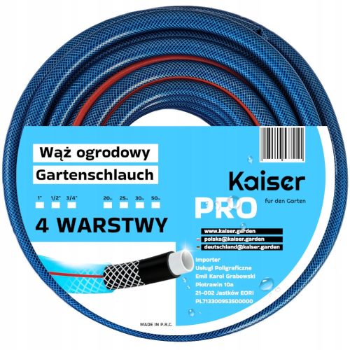  GARDEN HOSE 25M 1" INCH KAISER PRO 1 inch VERY STRONG 4-LAYER ARMOR