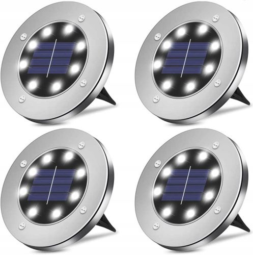  INTMIX embedded solar lamp, silver, 12.6 cm, 4 pcs.