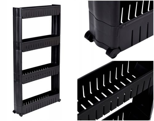  Gockowiak bathroom shelf black 12.5x54x101.5 cm